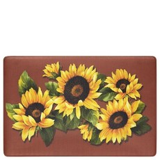 피로 방지 바닥 컴포트 매트 - 45.7 x 76.2cm(18 30인치) (블랙 아이드 수잔) 방수 미끄럼 러그 주방 욕실 스탠딩 데스크 및 사무실용 청소하기 쉬운 쿠션 A, 블랙 아이드 수잔