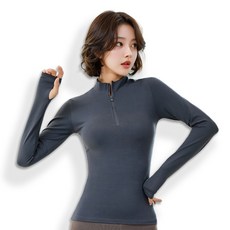 소프트홀릭 여성 기모 필라테스 운동복 긴팔 상의