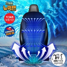 더쎈 뉴빅팬 차량용 12V 24V 3단 바람 조절 쿨링 방석 통풍시트, 뉴빅팬쿨링시트12V+220v가정용아답터, 1개, 블랙