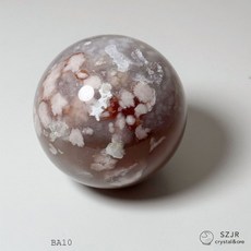 石至晶日 SZJR 艷紅櫻花瑪瑙球 直徑５cm 馬達加斯加產 粉嫩色系 瑪瑙擺件, 1個