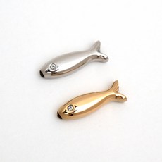 [엔비즈] 써지컬스틸 큐빅눈 물고기 통과형 16x5mm 써지컬스틸 악세사리 참 장식