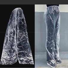 풍부몰 일회용 투명 비닐 바지 여성비닐바지, 블루