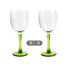 ZERO原點居家 彩色高腳杯 220mL 酒杯 紅酒杯 白酒杯 玻璃杯, 1個, 透綠2入