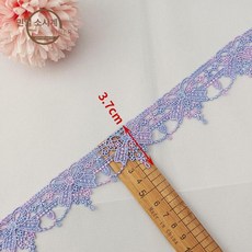 다채로운 레이스 리본 체인 DIY 허리끈 매듭끈 악세서리, 1개, 023-7 1 다중 91cm 연속