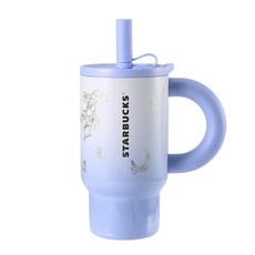스타벅스 릴리 오브 더 밸리 스트로 손잡이 텀블러 11181730, 1개, 800ml, 보라색 흰색 그라디언트