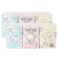 現貨 隨身手帕衛生紙 (大耳狗、凱蒂貓、布丁狗、帕洽狗) 可愛卡通圖案，輕巧方便，獨立包裝, 1個, 凱蒂貓, 9
