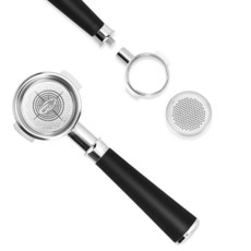 [ 945691 ] IKAPE 58mm 바텀리스 네이키드 포타필터 블랙 실리콘 손잡이 커피 E61 플레어 58 ECM 로켓 산레모 시네소 슬레이어 VBM 머신용, [ 945691 ] IKAPE 58mm 바텀리스 네이키