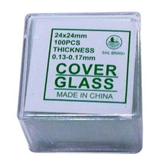 현미경용 커버글라스 정사각형 24mm 100장 연구실 실험용 교구 과학