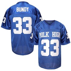TKJPYWYH AL Bundy 저지 33 포크 하이 풋볼 저지 남성용 블루 셔츠 90S 힙합 의류 파티 화이트 33 블루 S
