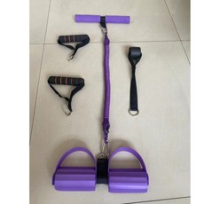 多功能腳蹬拉力器 健身 瘦肚子 開肩 拉背 瑜伽器材 普拉提 減肥拉伸 仰臥起坐器材, 熏衣紫【女士推薦】一根防斷葫蘆繩