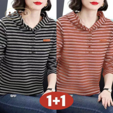 오스틱니 90kg까지 빅사이즈 1+1 날씬해보이는 야성 봄가을 오버핏 디자인 감각 스프라이트 단추 간절기 외출용 후드 티셔츠