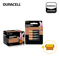 듀라셀 알카라인 건전지 AA 20개입+AAA 4입+듀라박스, 1세트, 24개입