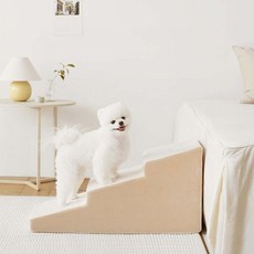 斜坡三層寵物樓梯(加高款) - 寵物階梯/斜坡，幫助小型犬、老貓輕鬆上下，減輕關節負擔, 灰色, 1個