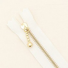 패션스타트 YKK 정품 골드 20cm 지퍼 3호 소품 의류 포인트용 클로즈형 지퍼 10개 세트, 1개, 아이보리