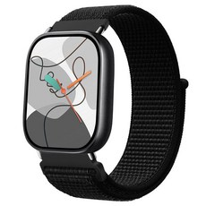 Fegwilde 레드미 워치 호환 스포츠 트레일 벨크로 브레이드 나일론 스트랩 샤오미 미밴드9/8프로 레드미 워치6/5/4, 검은색