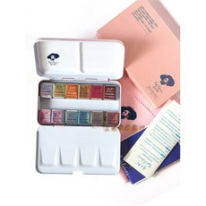 魯本斯大師級固體珠光水彩-12色(粉紅), 詳見包裝