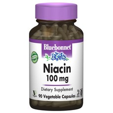 Bluebonnet 菸鹼酸素食膠囊 100mg, 1個, 90 件