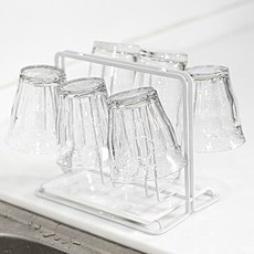 생활의신 깔끔 물빠짐 스탠드 컵 건조대 6구, 1개, 블랙