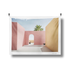 해룸 대형 패브릭 포스터 두꺼비집 가리개 페브릭 태피스트리 가림천 아트 행잉 초대형, 42.핑테라스와 고양이