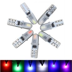 10피스 T5 자동 대시 보드 조명 2 3014 SMD 독서 계기판 램프 극성 없음 Led 전구 흰색 12V DC, 03 수정같은 파랑