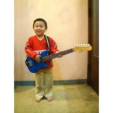 雅典樂器世界 台灣製造 雙拾音器 兒童用 電吉他 專業兒童設計, 1個, 藍色