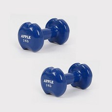 (올핀) 베스코 - 애플덤벨 OSC-OT-63 3kg 블루/2개1조/실내헬스기구/프리웨이트/사과모양/고무피복
