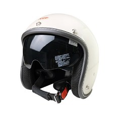 EVO復古造型摩托車頭盔，輕量透氣快拆鏡片，多色可選，騎士安全首選, 象牙白