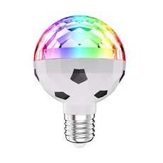 LED 디스코 전구 E27 회전 스트로브 RGB 컬러 크리스탈 무대 파티 조명 램프 크리스마스 lights85 265V 최신 6W, [01] 6w Soccer shell, 1개, 01 Soccer shell