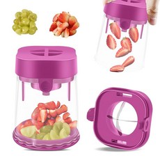 과일 슬라이서 딸기 토마토 분할기 커터 스피드 압출 달걀 바나나 가젯 보라색 포도 주방 쿼터, Purple