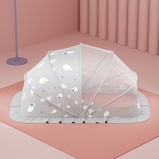 날씨요정 구름 아기모기장 원터치 접이식 유아 이동식, 그레이쉽