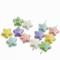 별 비즈 볼꾸 펜꾸 재료 키링 만들기 공예 구슬 볼펜 꾸미기, 1개, 옐로우