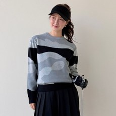 엘투엘골프 카모 커플 여성골프니트 카모라운드