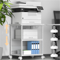 JSUSUJ 본체 선반 데스크 확장 사이드 테이블 책상 보충 선반 프린터다이 거치대, 하얀색