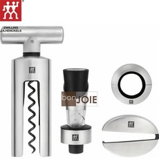 德國雙人牌品酒四件套裝組：錫箔紙切割器、開瓶器、瓶塞醒酒器、葡萄酒環，ZWILLING J.A. 紅酒開瓶器, 1個