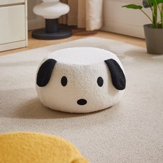 에코소라노 스툴 화장대 의자 양털 보조 사이드 둥물 스툴, 화이트