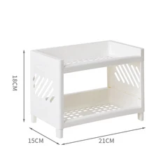 데스크탑 이중층 스지 랙 소형 플라스틱 잡다한 대용량 다기능 책상 정리, 01 SCZWJBai, 1