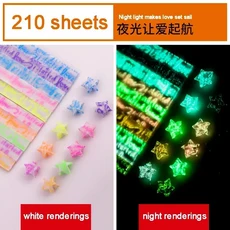 210 시트 종이 접기 별 스트립 럭키 스타 컬러 DIY 핸드 선물 미술 공예 장식, 01 set sail 210sheets