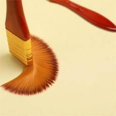 미술용 붓 전문가용 회화용 드로잉 수채화 붓 평붓 학원 취미 파운데이션 나일론모 브러쉬 그리기 아크릴, 레드-아크릴