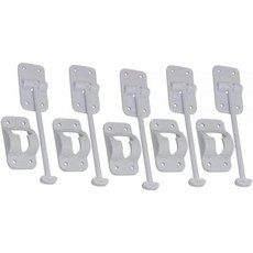 5세트용 6인치 T형 도어 래치 홀더 RV 캠퍼 트레일러 화물 해치 화이트, 5세트용 6인치 T형 도어 래치 홀더 RV 캠퍼 트레일