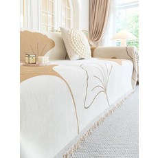 고양이 긁힘 방지 소파 커버 전면 사계절용 방석, 은행잎 커피