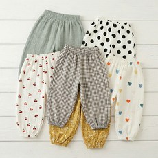 몽실이 거즈면 패턴 배기팬츠 쿨팬츠 몸빼바지 고쟁이 여름