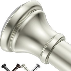 BloomFLOWER 플라워 브러시드 니켈 텐션 샤워 커튼 봉 - 조절 가능한 45.7-99.1cm(18-39인치) 50.8-96.5cm(20-38인치) 공간에 적합 욕실