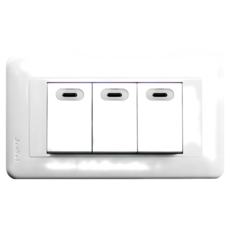 BSMI認證 熊貓PANDA JY-5355W 螢光三開關 (110V) 三切開關, 1個