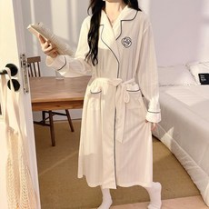 長款睡袍 睡衣女 寬鬆透氣浴袍