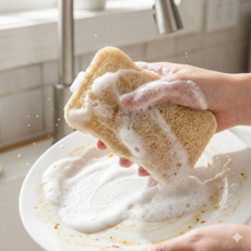 땡스스토리 양면 천연 루파 수세미, 1세트, 6개