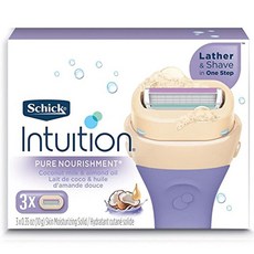 Schick Intuition 순수 영양 코코넛 면도기 리필 카트리지 3개, 1개