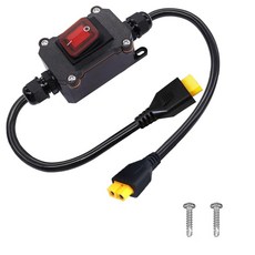 IP65 방수 XT60 인라인 로커 스위치 30A 12V/24V DC 온/오프 토글 3m 수-암 케이블 RC 자동차 드론 태양열 패널 배터리 충전기 E-바이크 RV LED 표시기, 단일