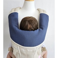 메롱베베 아기띠 침받이 올인원 일체형, 1개, 딥블루