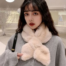 겨울 따뜻한 느낌 인조퍼 소재 데일리 여성 머플러, 1개, 상세페이지 참조