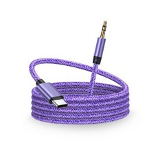 USB Type C - 3.5mm 오디오 Aux 잭 케이블 iPhone 17/Air/17 Pro Max/16 Pro/16/15 Plus/15용 3.3피트 코드 Android, Purple